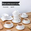 European Latte Art Cappuccino Cup & Saucer Set - White Ceramic Tea/Coffee Cup for Hotel Guest Room
