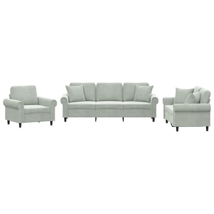 VidaXL Sofa Set with Cushions 3 Pcs, Sofas with Armrests, Furniture Set, Living Room Furniture, Modern, 3202190