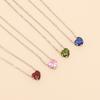 1pcs Heart Necklace For Women Colorful Zirconia Copper Claw Necklace Fashion Trendy Holiday Gift
