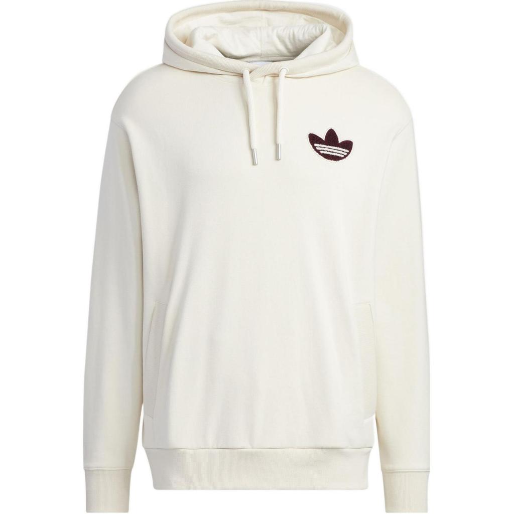 Adidas Originals Trefoil Logo Print Pullover Hoodie Men Hoodies Beige HY7230