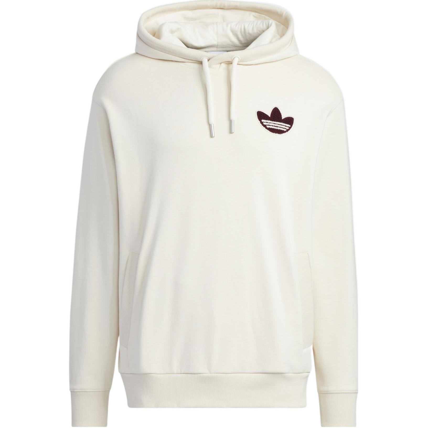 

Adidas Originals Trefoil Logo Print Пуловер с капюшоном Мужские толстовки Бежевый HY7230 S