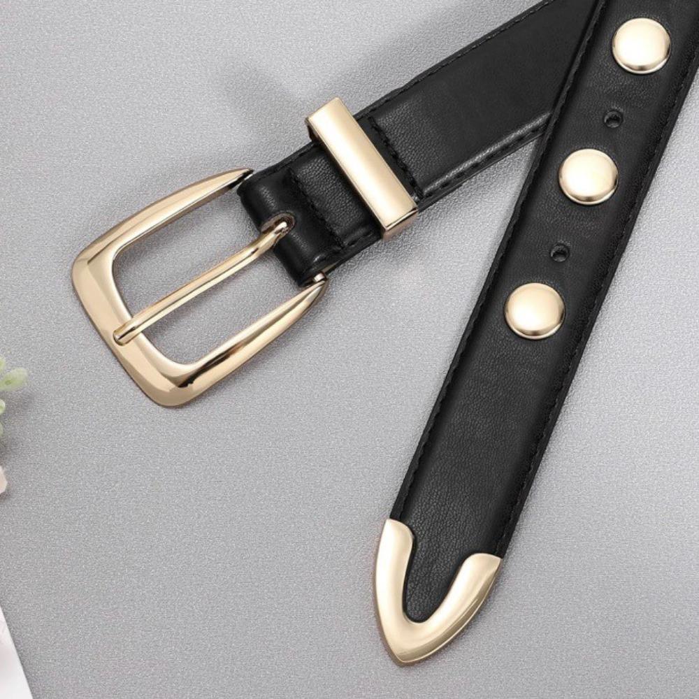 Vintage Punk Rivet Belts Versatile Jeans Belt Fashion Pin Buckle Belt