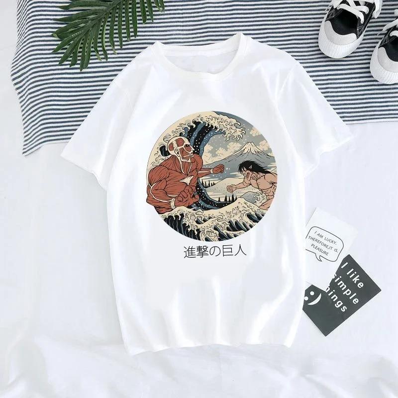 Japonské anime tričko pánské Attack on Titan tričko unisex kawaii kreslené titáni útok grafické bavlna nejprodávanější kulatý výstřih