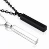 In Stock Engraved 3D Long Bar Necklace - Mirror Stainless Steel Stick Pendant
