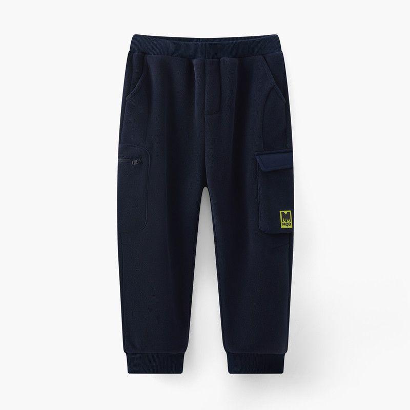 [Vip] Mqd Children s Knit Pants 2025 Winter New Boys  Fleece-Lined Thick Warm Loose Jogger Pants Tibetan youth 120