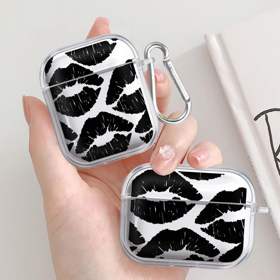 Sexy Red Lips Clear Earphone Cases Cover Case For Airpods Pro2 3 1 4 Pro3 Pro 2