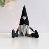 Christmas Plush Doll Knitted Heart Hat Grey Whiskers/Braid Coffee Mug Long-legged Handmade Home Decor Xmas Tabletop Faceless Gnome Stuffed