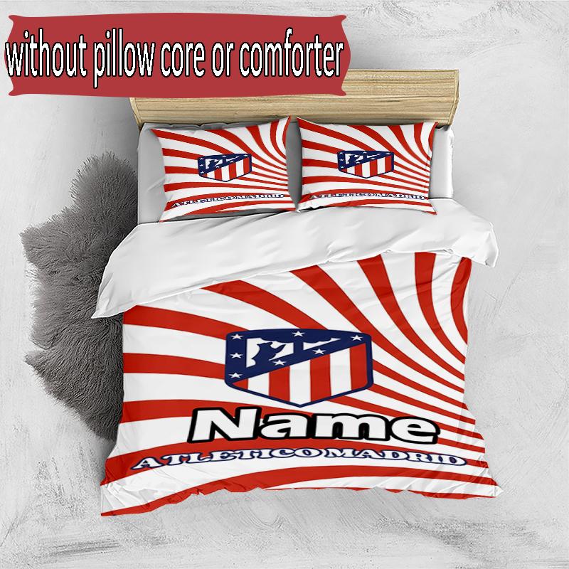 Set copripiumino 3 pezzi (1*Copripiumino + 2*Federe, Senza Nucleo), Set Biancheria da Letto con Nome Personalizzato e Motivo Squadra di Calcio, Decorazione Camera da Letto per la Casa Regalo