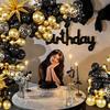 Black Balloons Garland Kit Gold Confetti Balloon Arch Gold Explosion Star Foil Globos Home Birthday Party Baby Shower Decoration