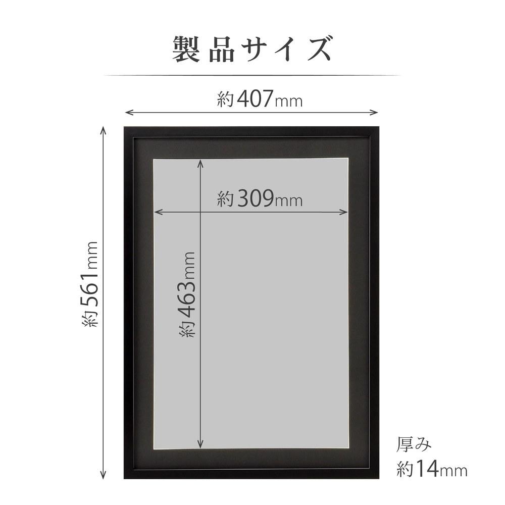 Hakuba Frame MM-01 A3 Border Wooden Frame Acrylic Plate Black FWMM01-BKA3N