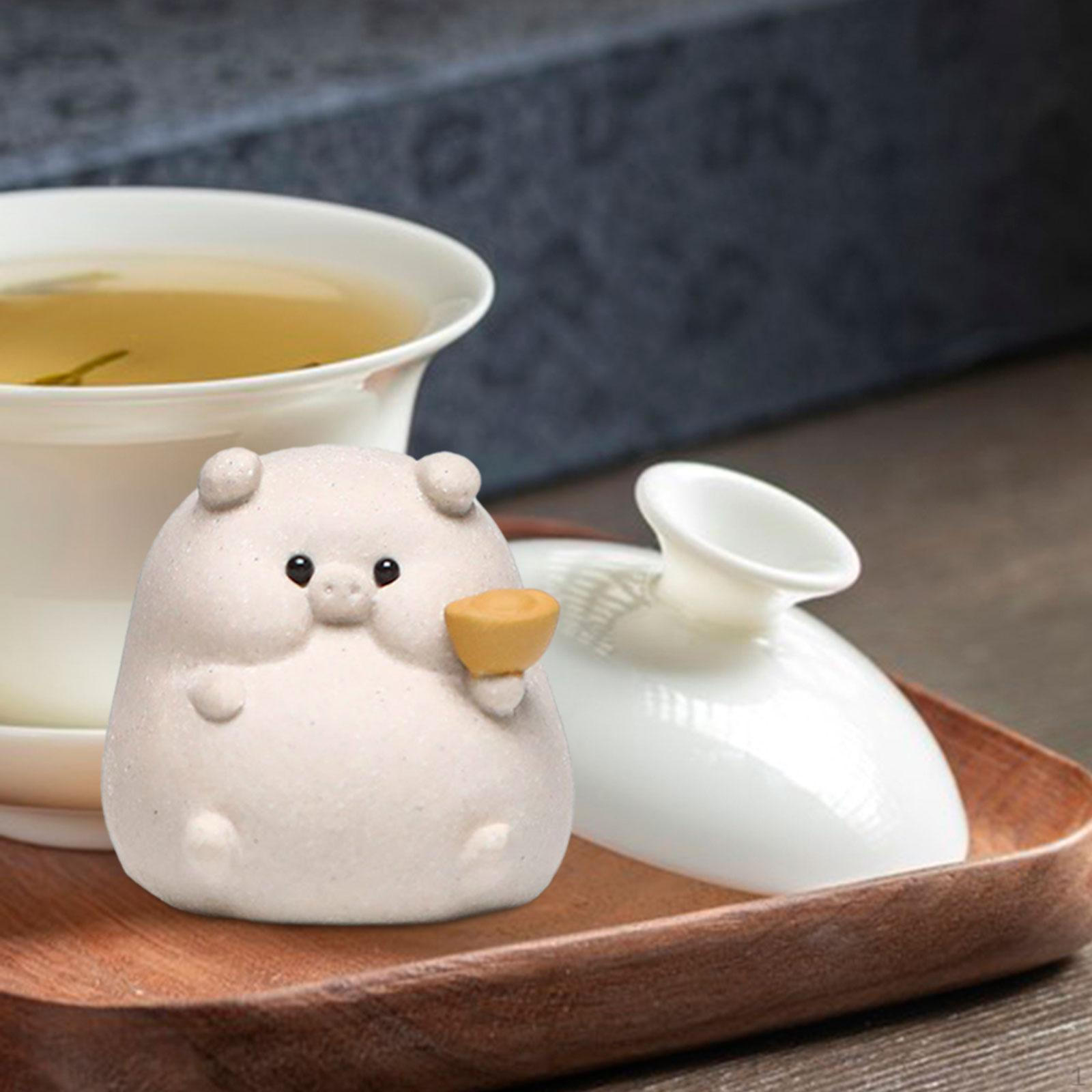 

Очаровательная скульптура свиньи, причудливая фигурка животного, декор для дома White Type C