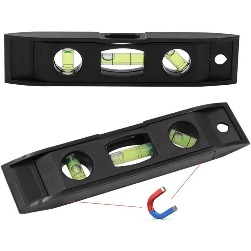 Magnetic Torpedo Level, Spirit Level 3 Bubble Level Torpedo Magnetic Level Bubble Measuring Tool (6 Inch)