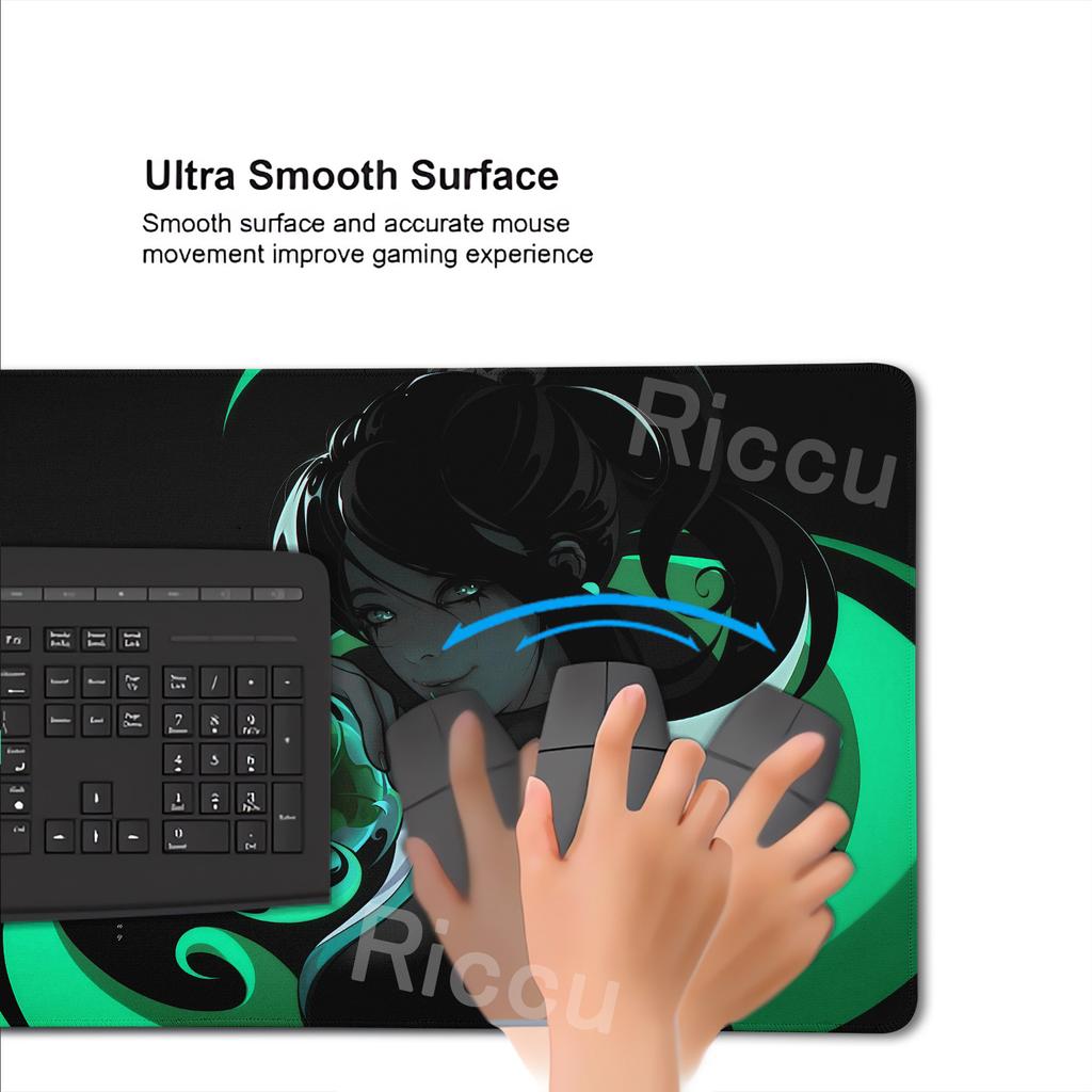 Valorants Gamer Charakter Mauspads XXL HD-Druck Computer Verriegelungskante Anti-Rutsch Gaming Tischmatten Tastatur PC Gummi Teppich