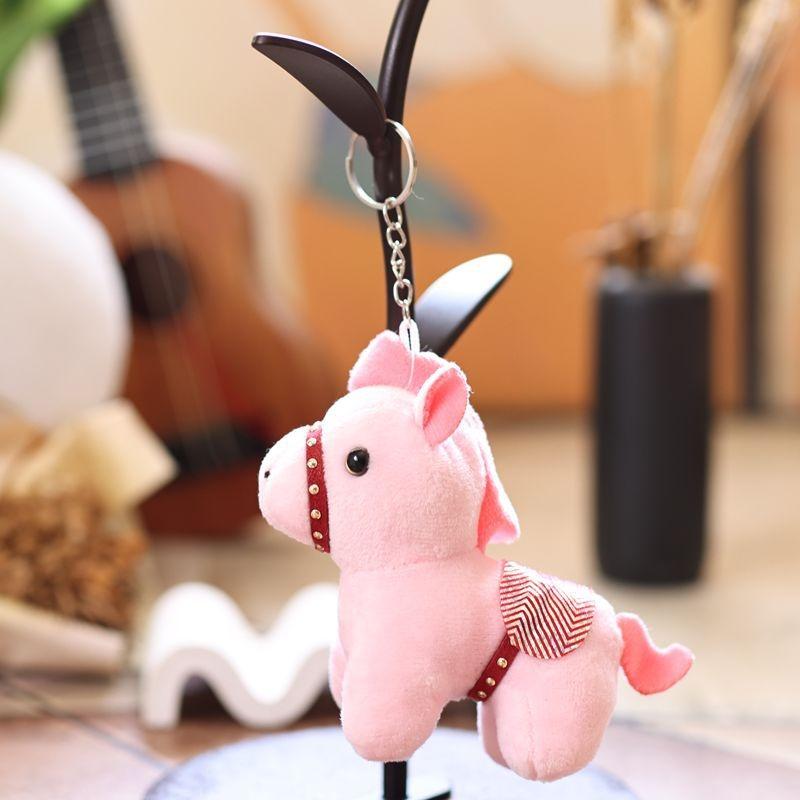 1Pcs Horses Plush Hanging Decor Stuffed Animal Horse Key Ring Cute Pony Doll Backpack Ornaments Pendant Kids Toy