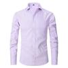 Chemise habillée décontractée à manches longues unie pour homme grande taille