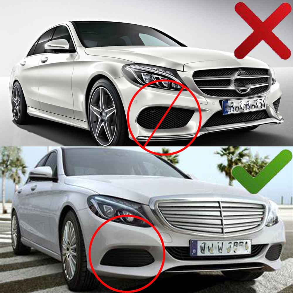 Front Bumper Fog Lamp Frame Replacement Parts Car Front Bumper Fog Light Cover Trim For Mercedes Benz C-Class W205 2015-2010