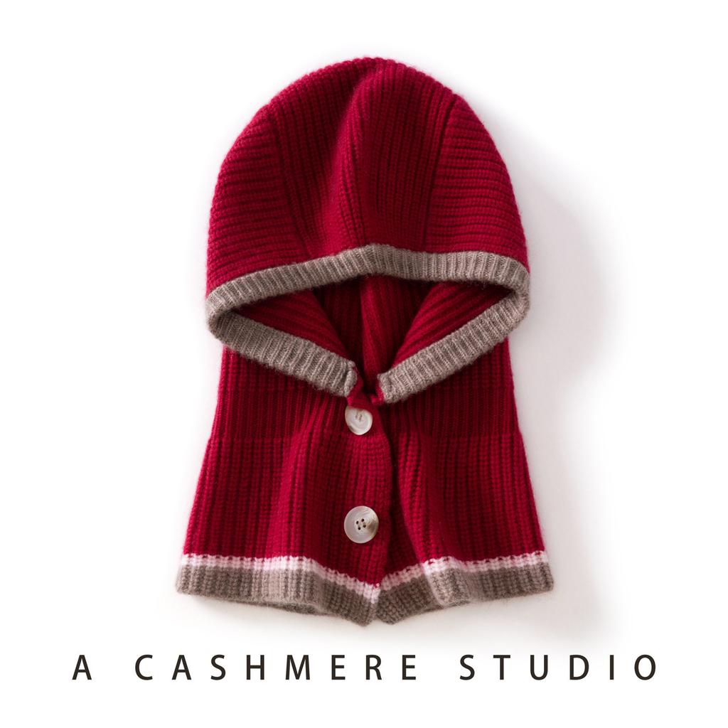 New color matching hat women's autumn and winter wool hat warm ear protection knitted hat cashmere outdoor cycling cold hat winter