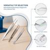6Pcs Stainless Steel Precision Tweezers Kit Bent Straight Tips Industrial Repair Tool Set for Detailed Work