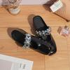 Summer new bag head cool slippers women wear high-end temperament square head women's shoes inner height increase silver Mary Jane shoes