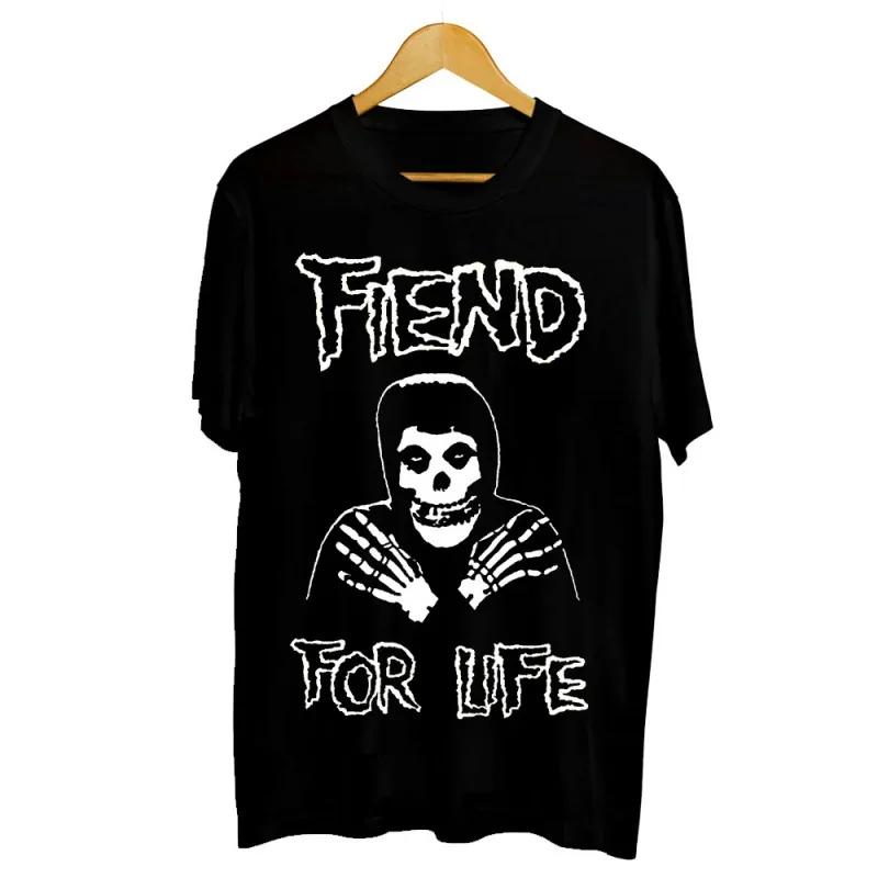 T Shirt Y2K Men's Womens Harajuku Gothic Hip Hop Graphic Printing Cotton Round Neck MISFITS Oversized Tees Short Sleeve Tops