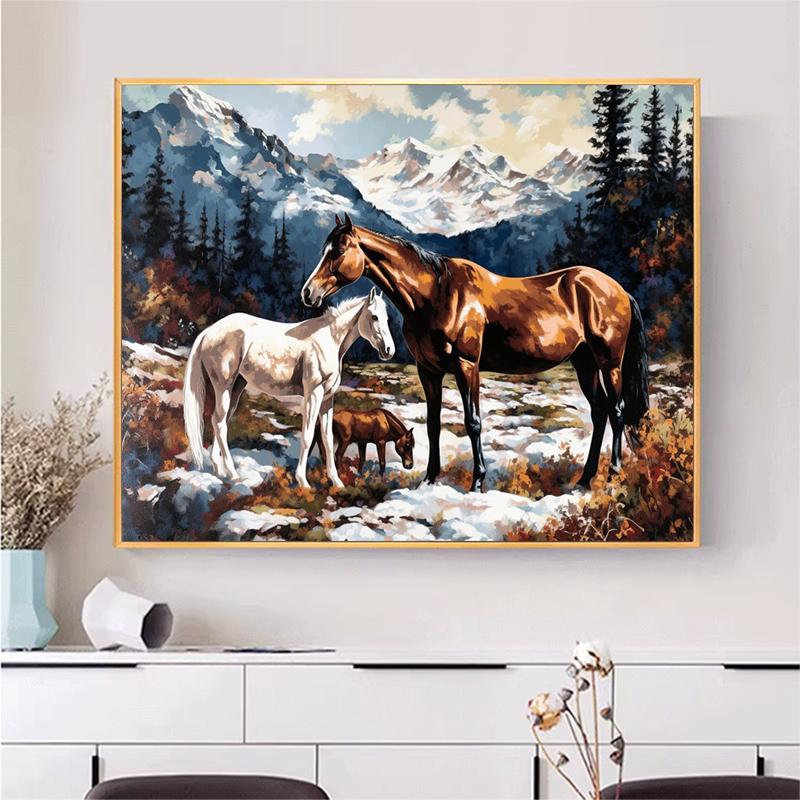 5d DIY Diamond Painting Cross Stitch Animal Horse Diamond Embroidery Mosaic Full Round Drill Home Decor Arts