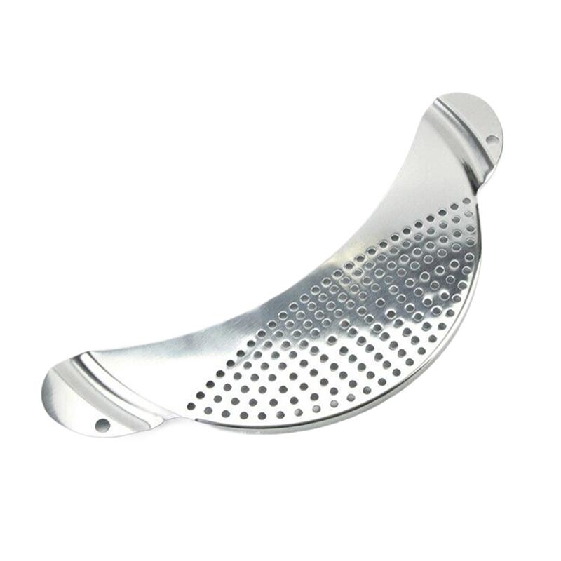 

Кухонний Дренаж з Нержавіючої Сталі Фільтр для Води для Фруктів та Овочів Шлакова Дошка Фільтр-Відбійник для Краю Каструлі Кухонне Приладдя 33cm срібний