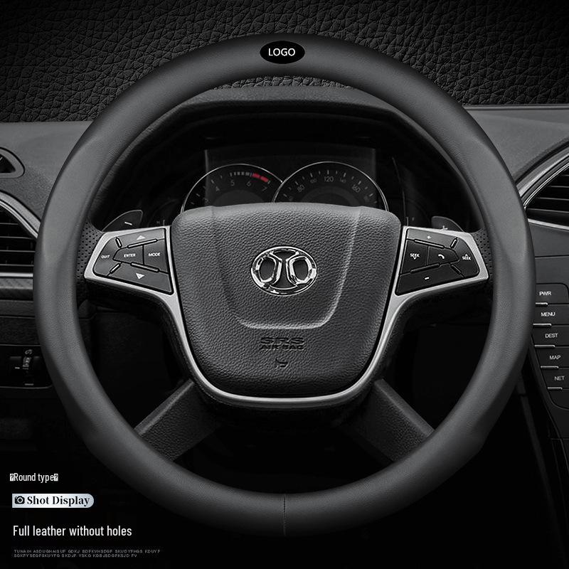 Genuine Leather Steering Wheel Cover for BJ40, BJ80, F40, BJ20, and BJ30 Beijing Off-road Vehicles