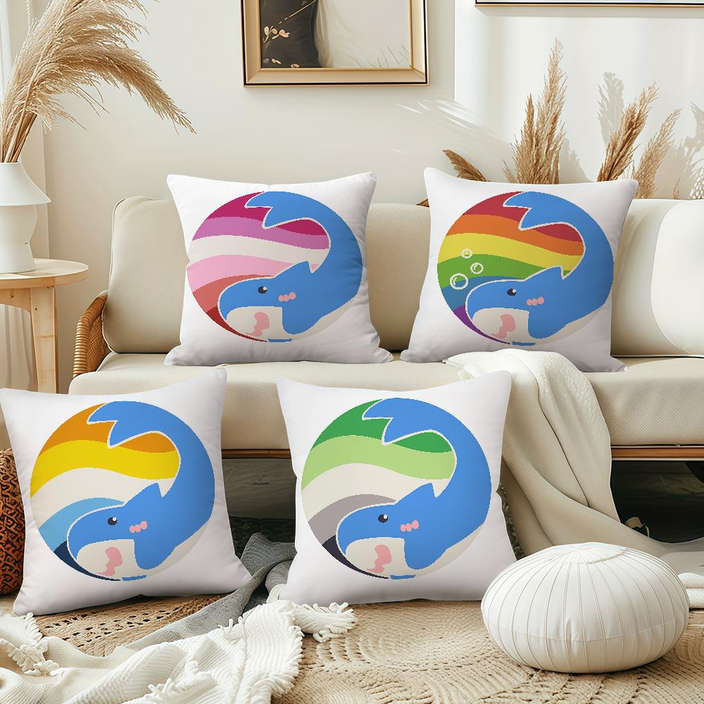 Trans Blahaj Shark Cushion Cover Pillow Cover Decoration Room Home Sofa Living Office Car Nordic Simplicity