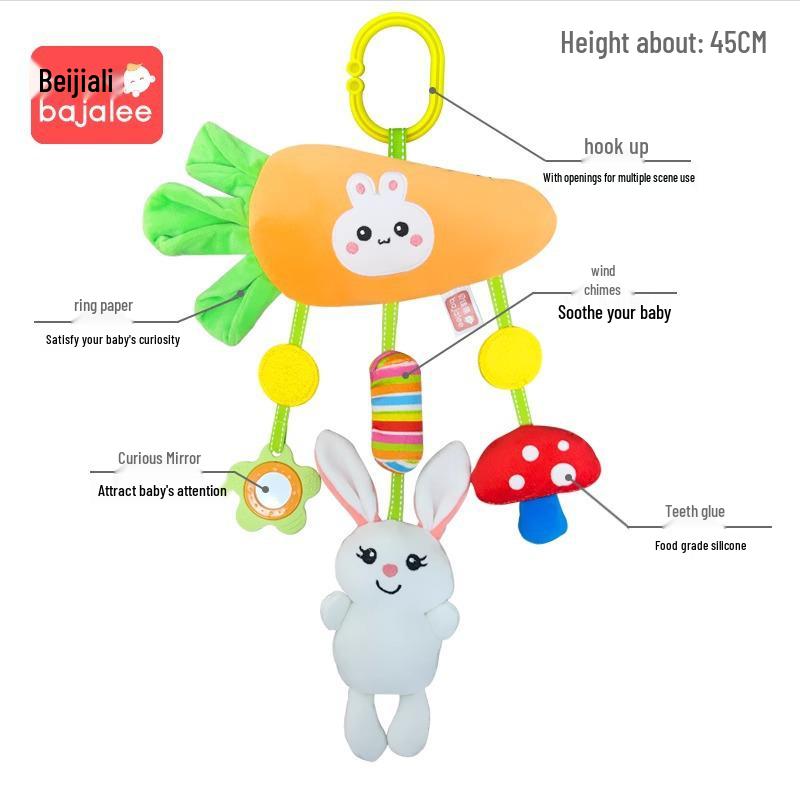 Beijiali Rainbow Stroller Pendant Wind Chime - Educational Newborn Baby Toy (0-1 Year)