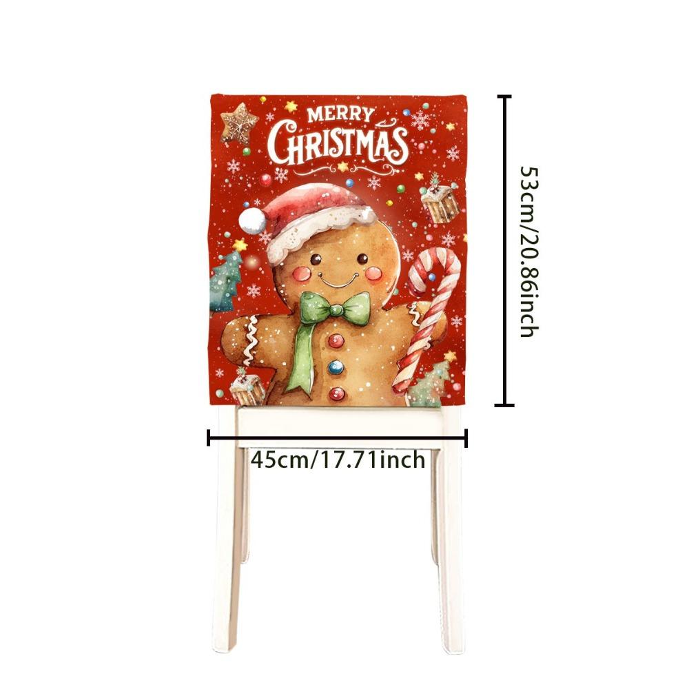 

Santa Claus Pattern Chair Back Slipcover Snowman Xmas Seat Slipcover Home Hotel Banquet Style 7