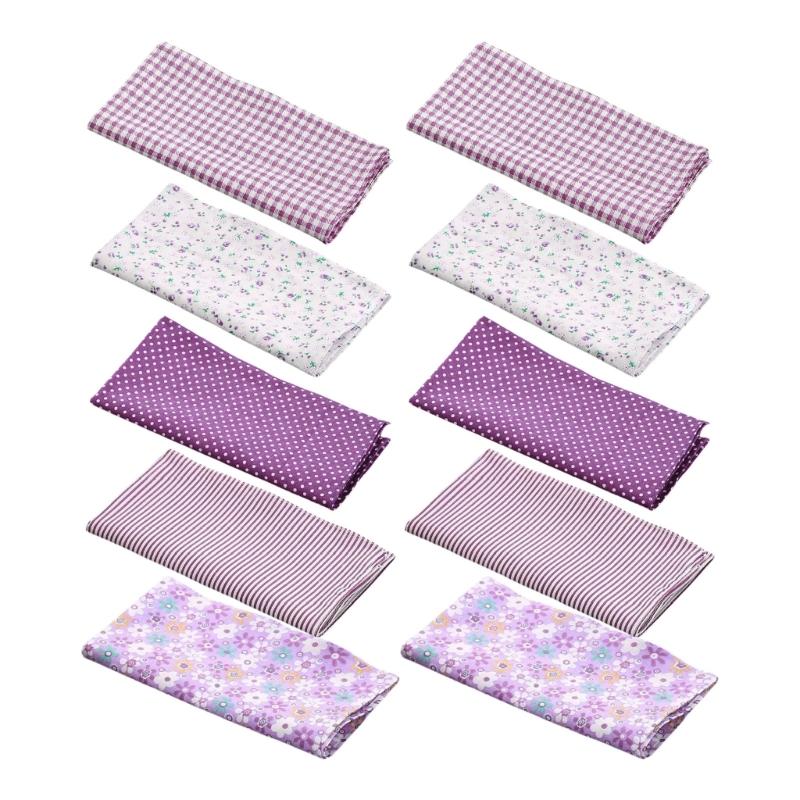 Flower Printing Handkerchief 10PCS Pocket Hankie Towel Sweat Wiping Cloth Kerchief for Adult Unisex Gifts Packing Cloth