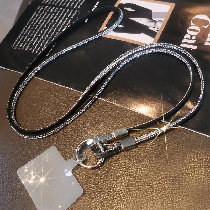 

Mobile Phone Hanging Rope Long Crossbody Lanyard with Water Diamond Full Diamond Chain Clip Universal with Clip Antilost Lanyard