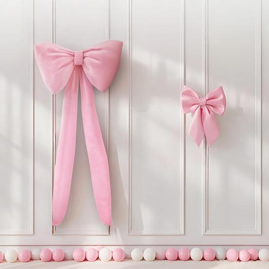 2 Pcs Bow Decoration Bow Themed Room Backdrop Decor for Wedding Birthday Party Engagement Bachelorette Baby Shower Door Wall Decoration