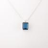 London Blue Topaz Gemstone 925 Stamped Silver Jewelry Rectangle Pendant For Gift PP-58-6