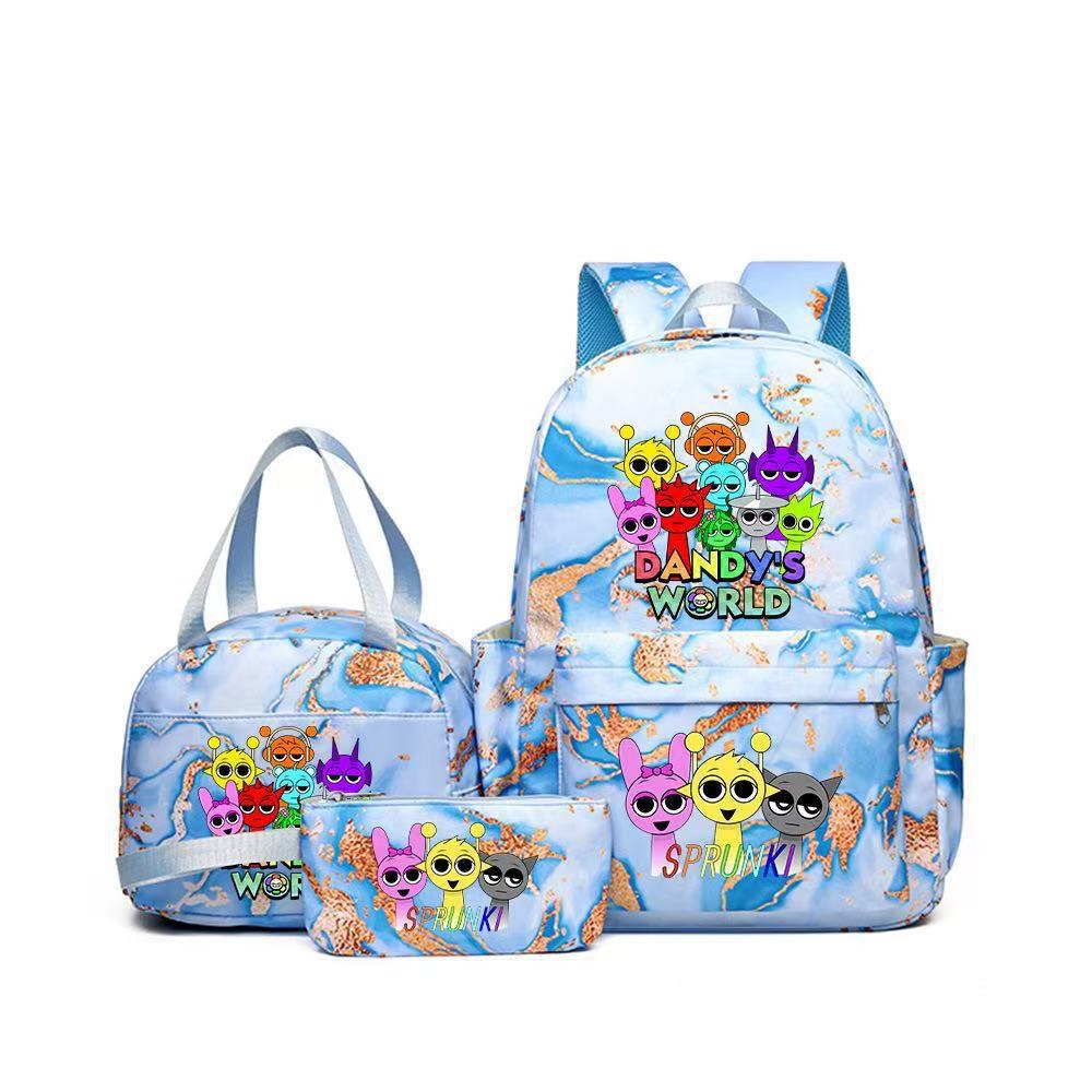 Rhythm zygote student schoolbag children's backpack backpack three-piece set