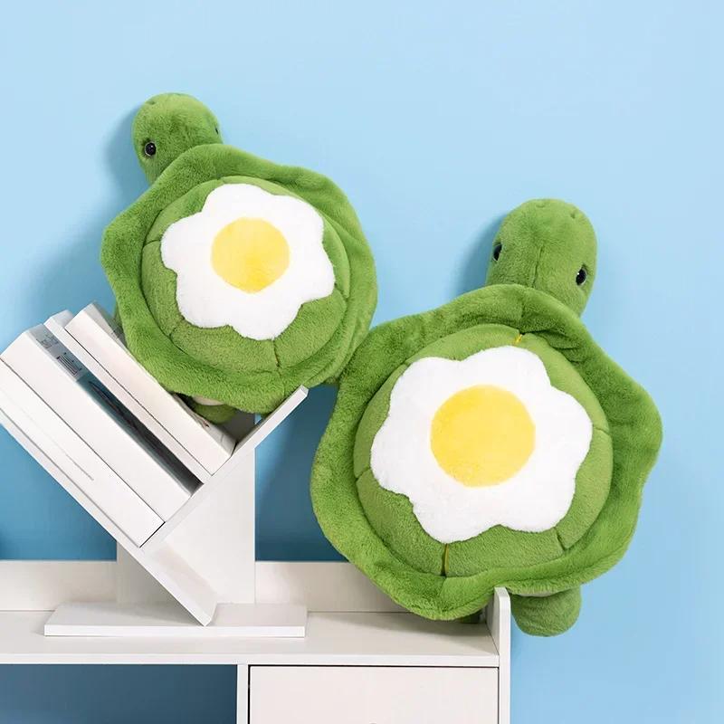 Cartoon Poached Egg Tortoise Plush Toy Sea Turtle Animal Dolls Stuffed Soft Sofa Pillow Cushion Birthday Gifts for Children Kids