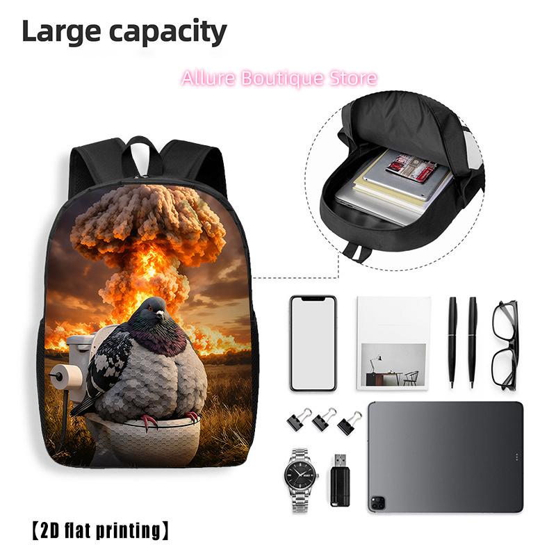 Seamless Gray Seal Pattern, Casual Daily Pack, Outing Laptop Carrier, 2D Flat Printing, Rucksack with Ample Capacity - Suitable for Tr