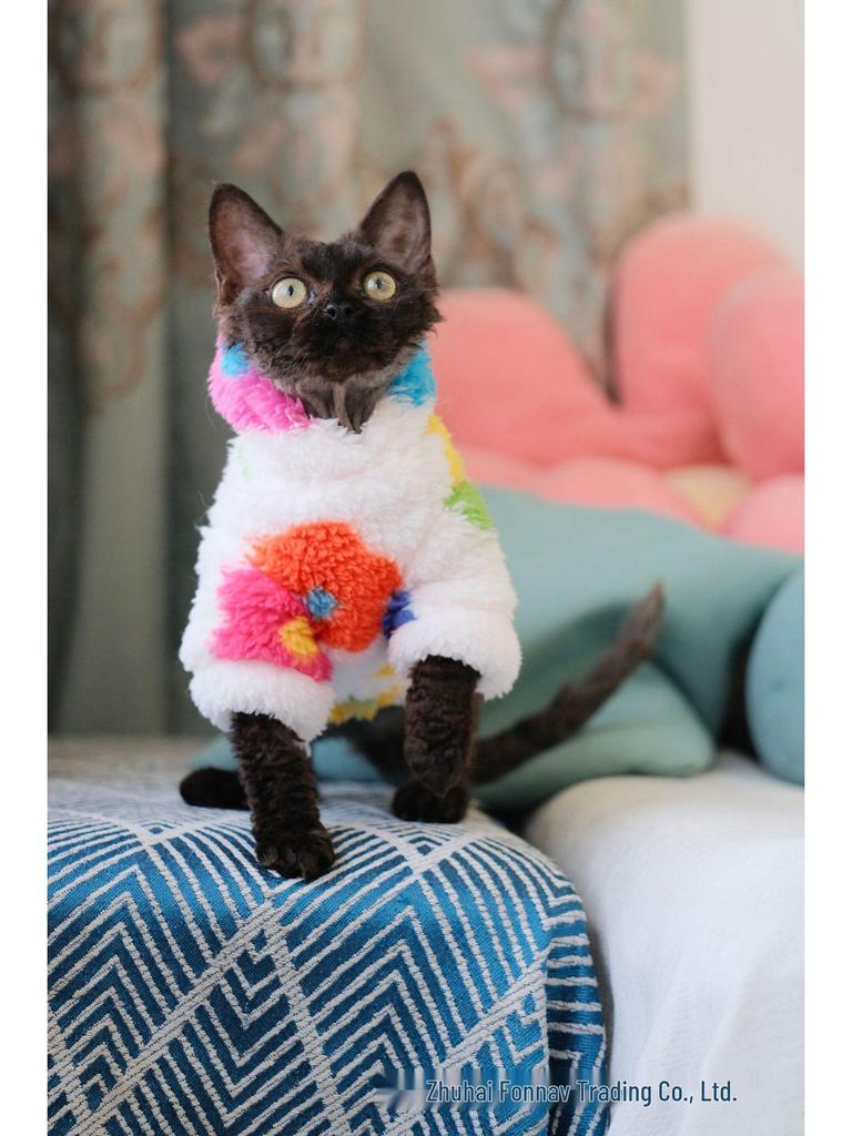 Devon Rex Autumn Winter Fleece Cat Clothes - Comfortable and Warm for Hairless Cats