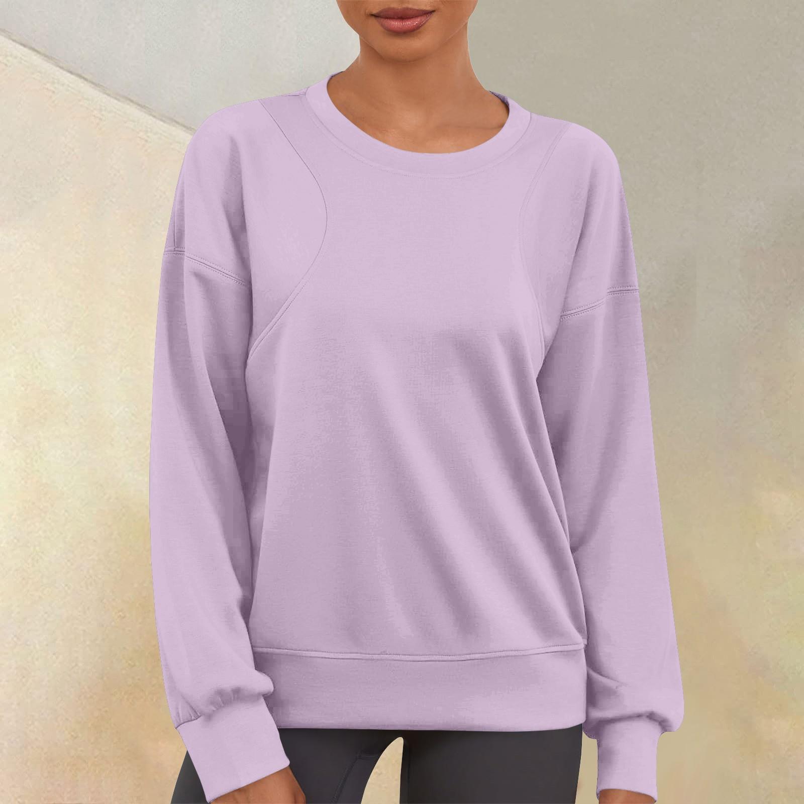 

Женский повседневный модный однотонный свитер с круглым вырезом и длинными рукавами L