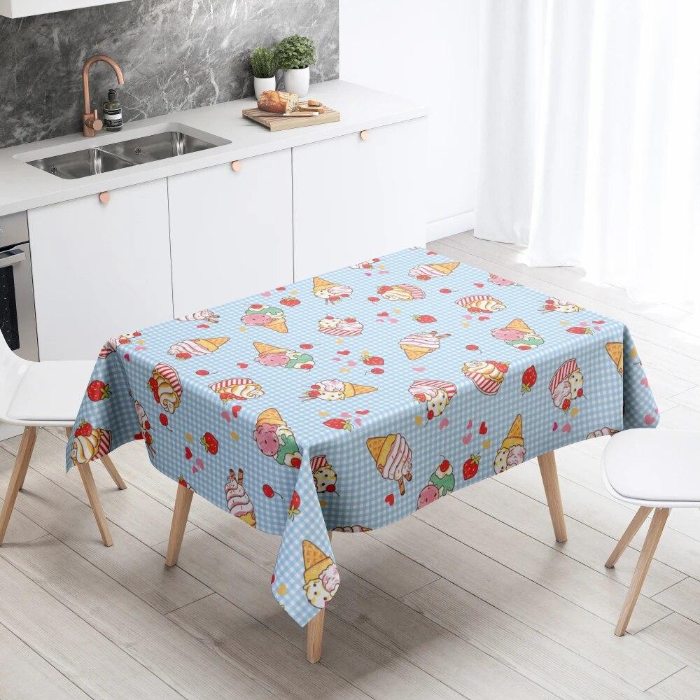 

Мультяшная скатерть для домашнего декора, устойчивая к пятнам, водонепроницаемая, украшение для стола, прямоугольная кухонная столешница для камина 40x70cm