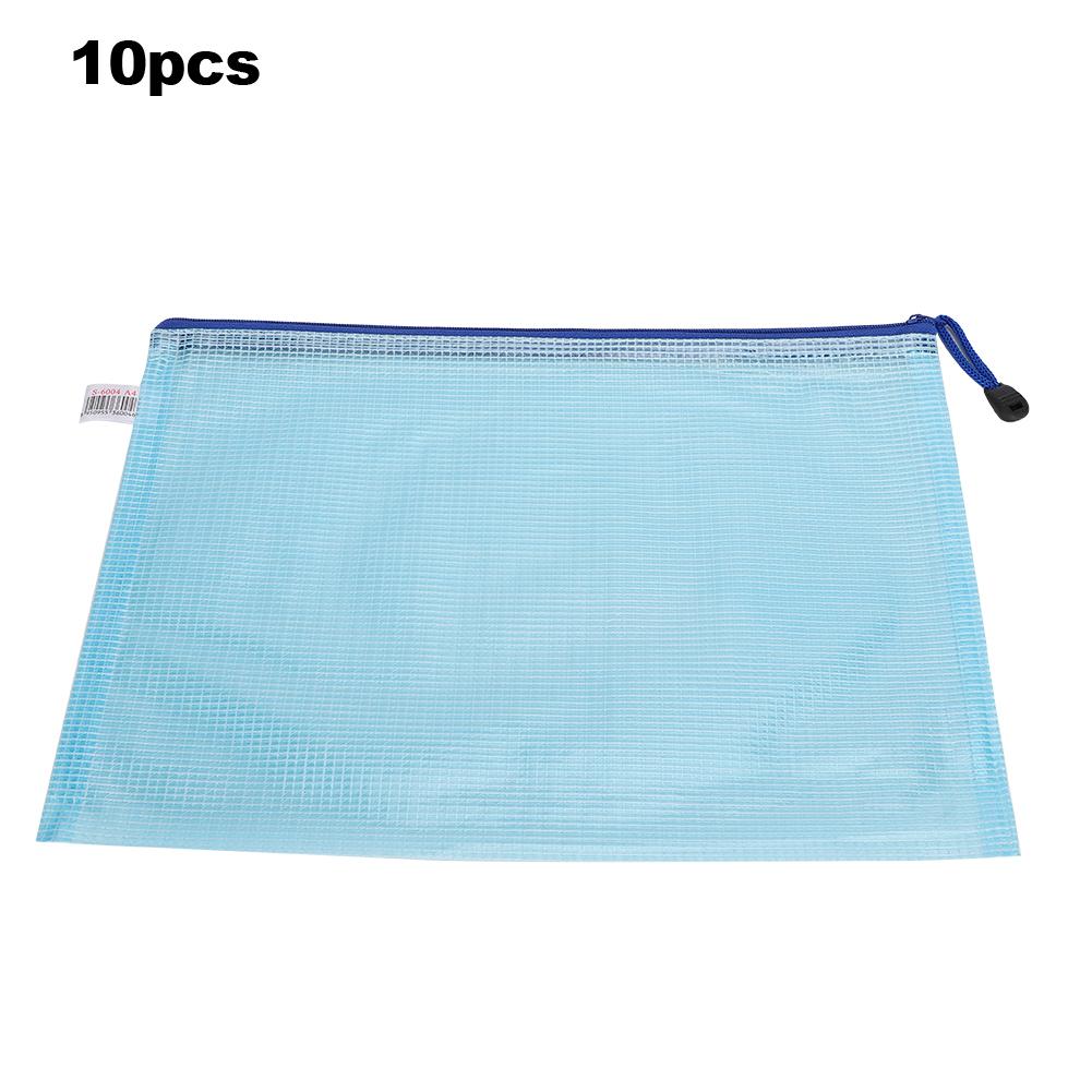10pcs Mesh   Bag   File Folder PVC Transparent Information Pack Document