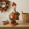 Resin Toy Decoration Autumn Pumpkin Duck Ornament, Exquisite Craft, Lifelike Animal Office Desk Figurine, Creative Home Garden Patio