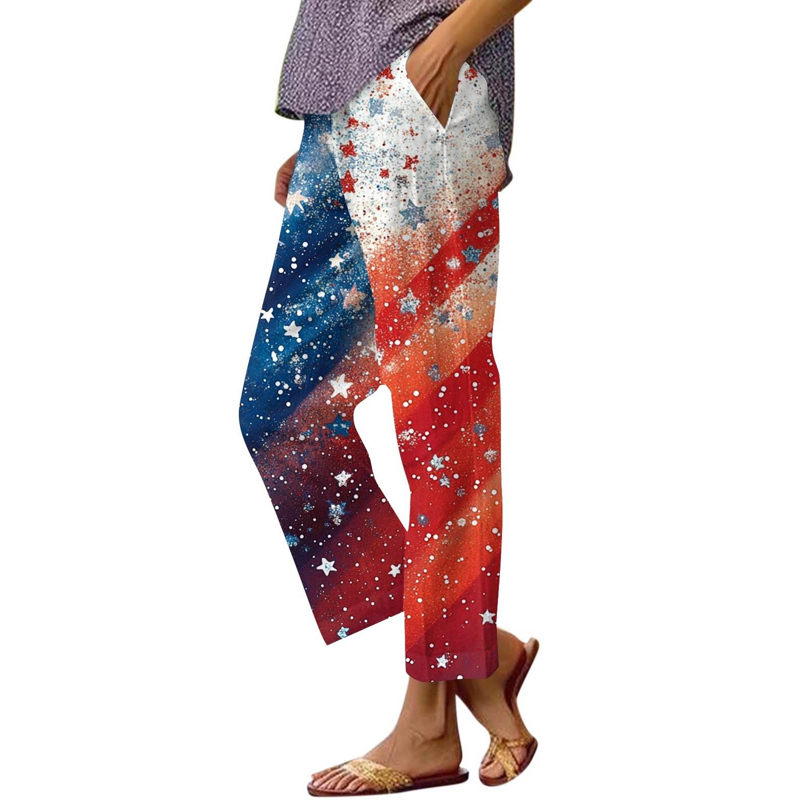 

Women s Casual Fashion Printed Straight Leg Pants Pants With Pockets XXL