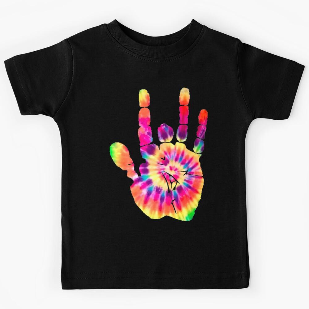 Bright, Neon Tie Dye Jerry Hand Kids T-Shirt 140