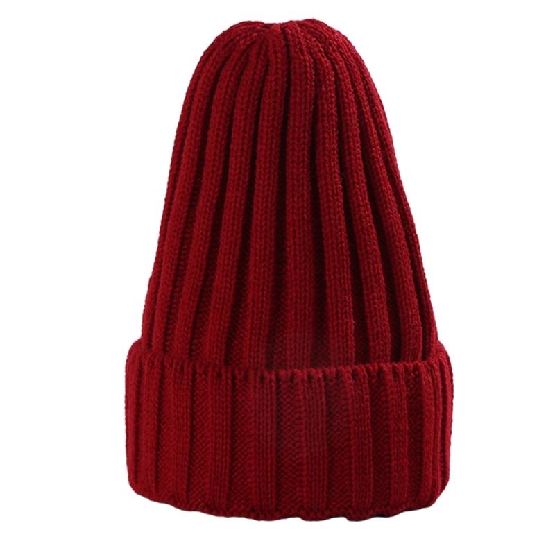 Slouchy Beanies Winter Warm Skull Cap Knitted Beanie Y2k Hip Hop Accessories Unisex Skull Cap Ski Cycling Outdoor кларет