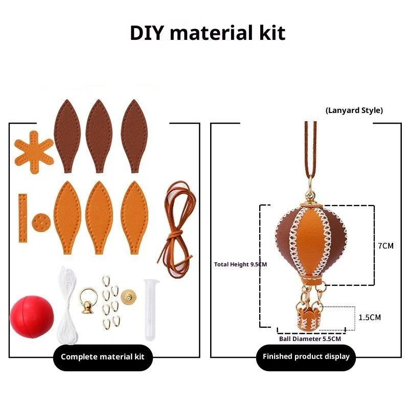 Phone Straps  Air Balloon Diy Keychain Leather Versatile Car Key Ring Handmade Ins Keychain Lanyard Bag Charms