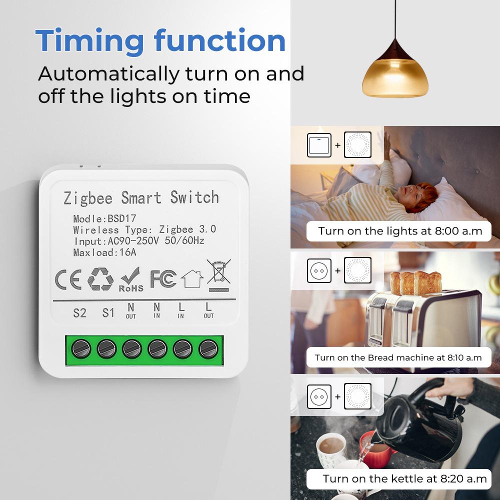 eWeLink App Mini Zigbee3.0 Smart Switch Module Support 2Way Control Smart Home DIY Switches Voice Control for Alexa Google Alice