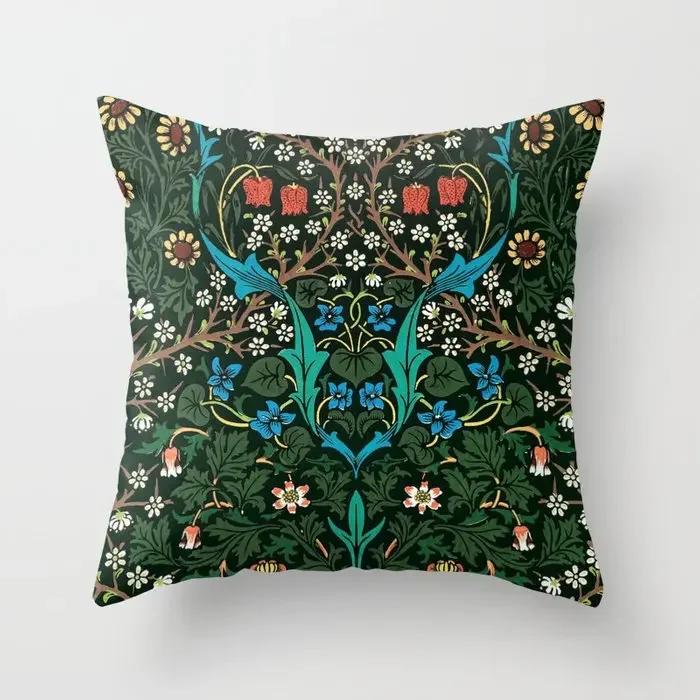 

Vintage Flower Printed Pattern Cushion Cover for Home Living Room Sofa Bedroom Car Decoration Pillow Case 60x60cm бордовый