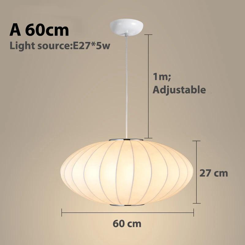 Modern Silk Pendant Lights Nordic Minimalist Designer LED Lamp Dining Table Hanging Chandelier Bedroom Decoration Home Lighting