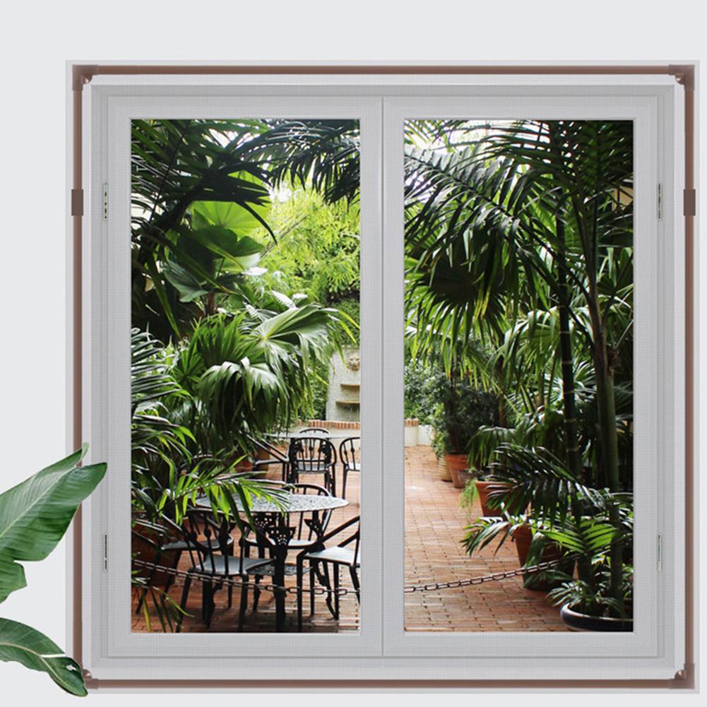 Magnetic Self Adhesive Screen Net Windows Anti Mosquito Screen DIY Window Screen Mesh for House Windows White Frame Grey Mesh